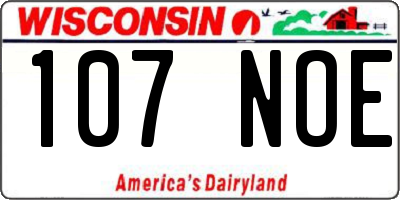 WI license plate 107NOE