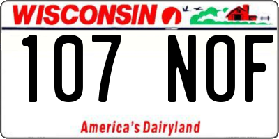 WI license plate 107NOF
