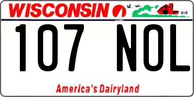 WI license plate 107NOL