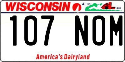 WI license plate 107NOM