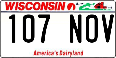 WI license plate 107NOV