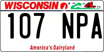 WI license plate 107NPA