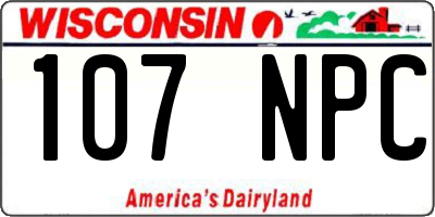 WI license plate 107NPC