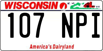 WI license plate 107NPI