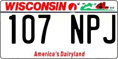 WI license plate 107NPJ