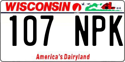 WI license plate 107NPK