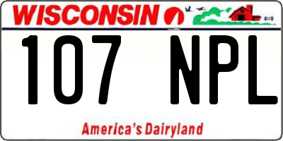 WI license plate 107NPL