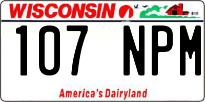 WI license plate 107NPM