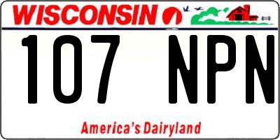 WI license plate 107NPN