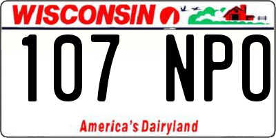 WI license plate 107NPO