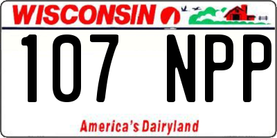 WI license plate 107NPP