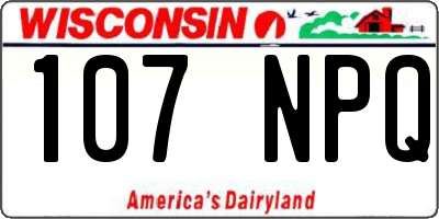 WI license plate 107NPQ