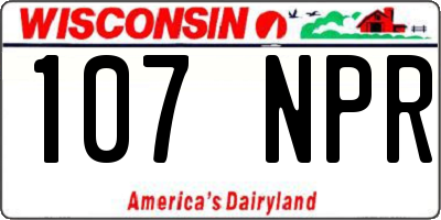 WI license plate 107NPR