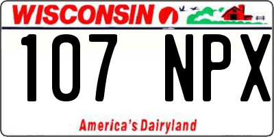 WI license plate 107NPX