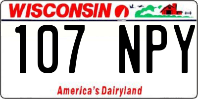 WI license plate 107NPY