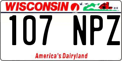 WI license plate 107NPZ