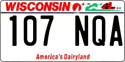 WI license plate 107NQA