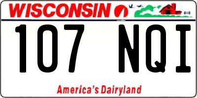 WI license plate 107NQI