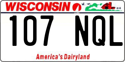 WI license plate 107NQL