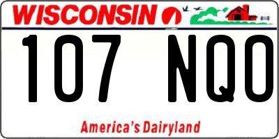 WI license plate 107NQO