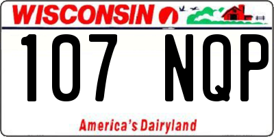 WI license plate 107NQP
