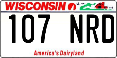 WI license plate 107NRD