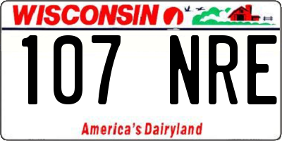 WI license plate 107NRE