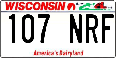 WI license plate 107NRF
