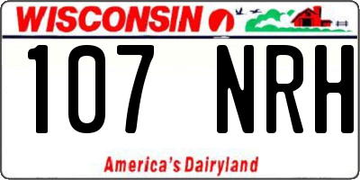 WI license plate 107NRH