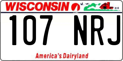 WI license plate 107NRJ