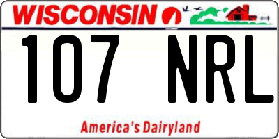 WI license plate 107NRL