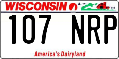 WI license plate 107NRP