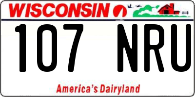 WI license plate 107NRU