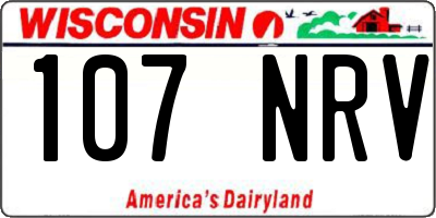 WI license plate 107NRV