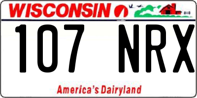 WI license plate 107NRX