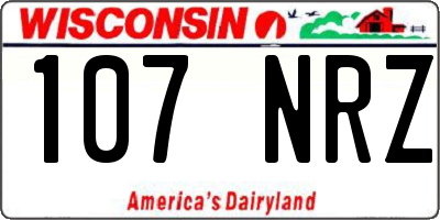 WI license plate 107NRZ