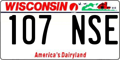 WI license plate 107NSE