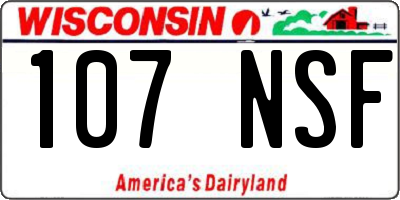 WI license plate 107NSF