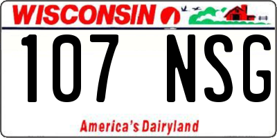WI license plate 107NSG