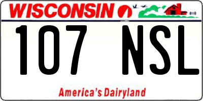WI license plate 107NSL