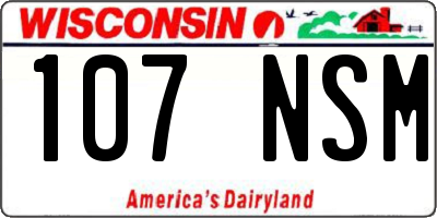 WI license plate 107NSM