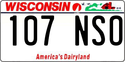 WI license plate 107NSO