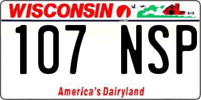 WI license plate 107NSP