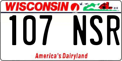 WI license plate 107NSR