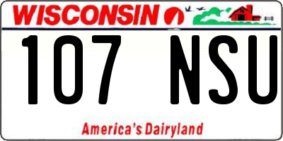 WI license plate 107NSU