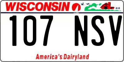 WI license plate 107NSV