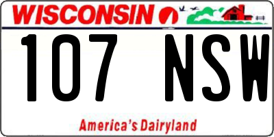 WI license plate 107NSW