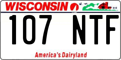 WI license plate 107NTF