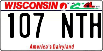WI license plate 107NTH