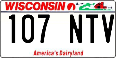 WI license plate 107NTV